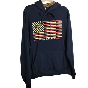 M1093) 7.62 Design Camo Lined American Flag  'Come & Take It' Pullover Hoodie XL